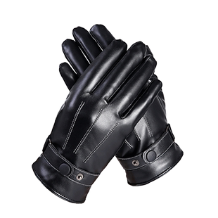 皮手套男士冬季触屏保暖加绒加厚冬天男款防寒风骑行摩托车棉手套
