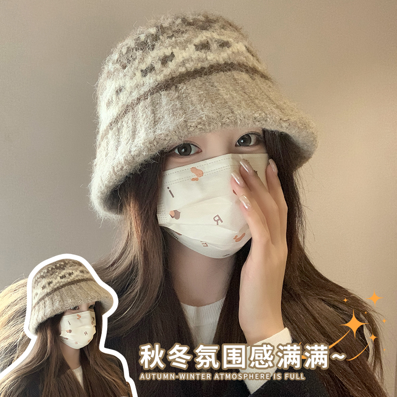 费尔岛帽子女秋冬季2025新款保暖