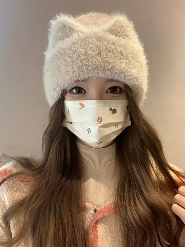 Милая бархатная утепленная удерживающая тепло шапка для школьников, плюшевая, в корейском стиле, изысканный стиль