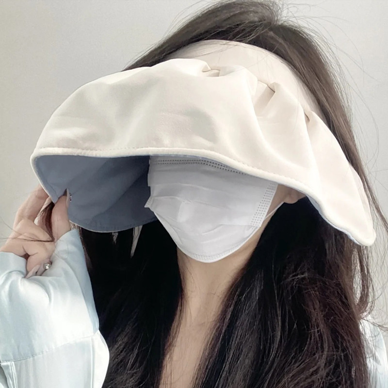 空顶防晒帽夏季防紫外线女款uv骑车太阳帽大帽檐显脸小户外遮阳帽