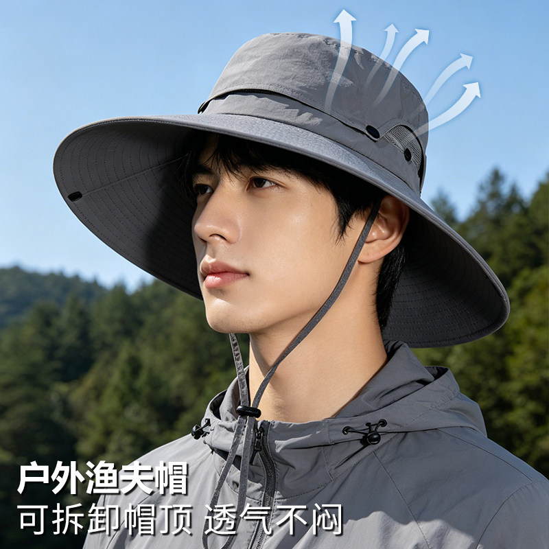 【网孔透气大帽檐】遮阳防晒帽图片