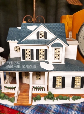 南麓市集 外贸出口美国lemax陶瓷房子建筑d56发光烛台摆件