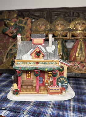 lemax复古乡村田园陶瓷咖啡发光桌面装饰场景房子城堡花园小屋