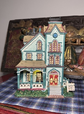 复古乡村田园陶瓷发光场景房子城堡甜品店lemax花园小屋别墅