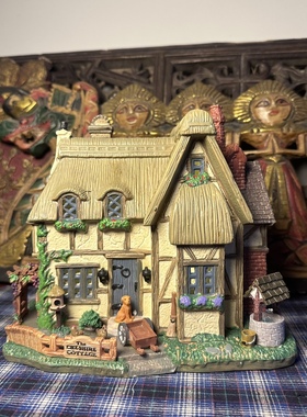 Lemax圣诞发光田园乡村陶瓷小屋桌面vintage复古美式小众城堡