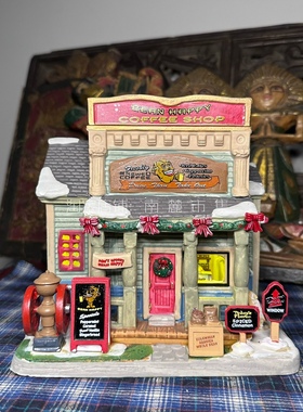 Lemax中古美式乡村咖啡店陶瓷小屋别墅地中海建筑咖啡店小众软装