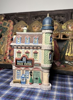 lemax复古圣诞节主题装饰陶瓷房子城堡发光场景小屋中古玩具