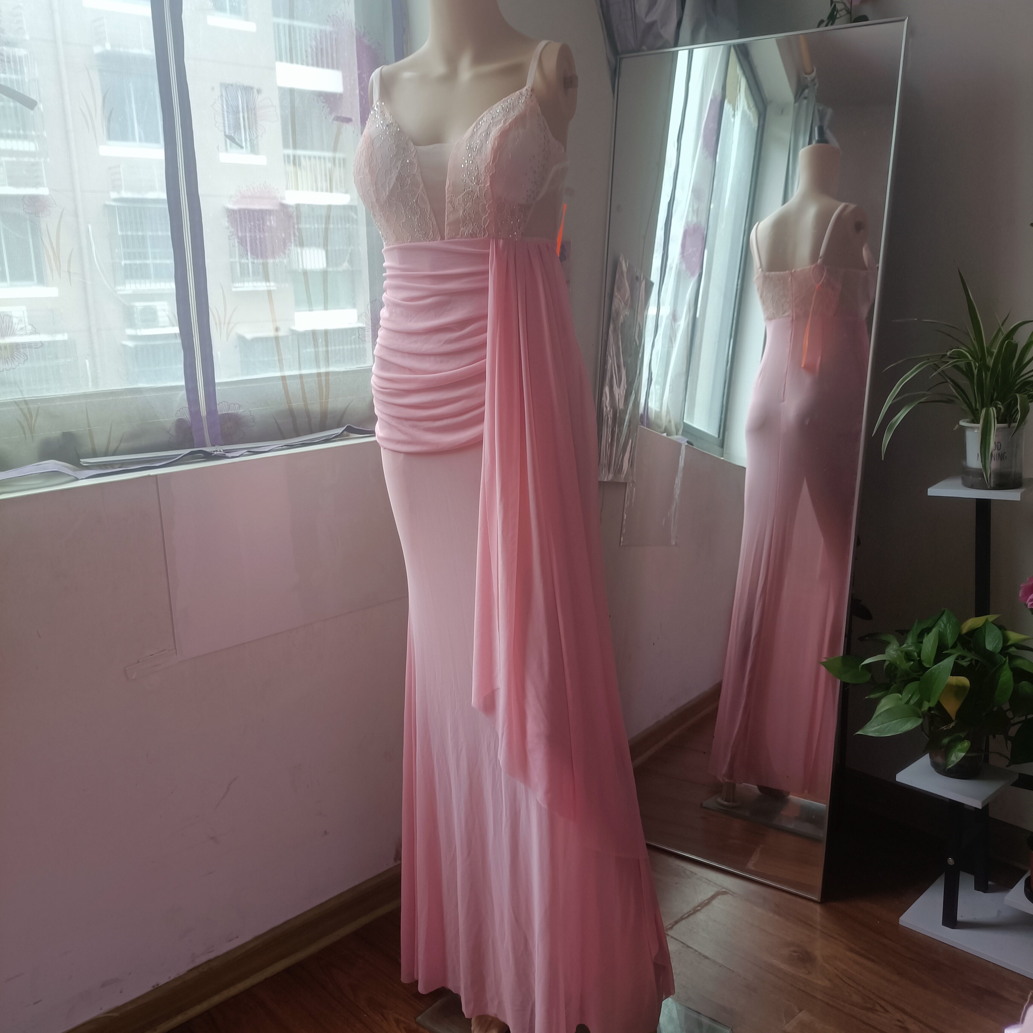夜店性感连衣裙KTV夜场工作服技师修身显瘦包臀长裙夜总会吊带裙