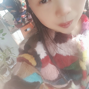 保暖大衣 冬季 彩貂皮草中长款 皮毛一体外套女装