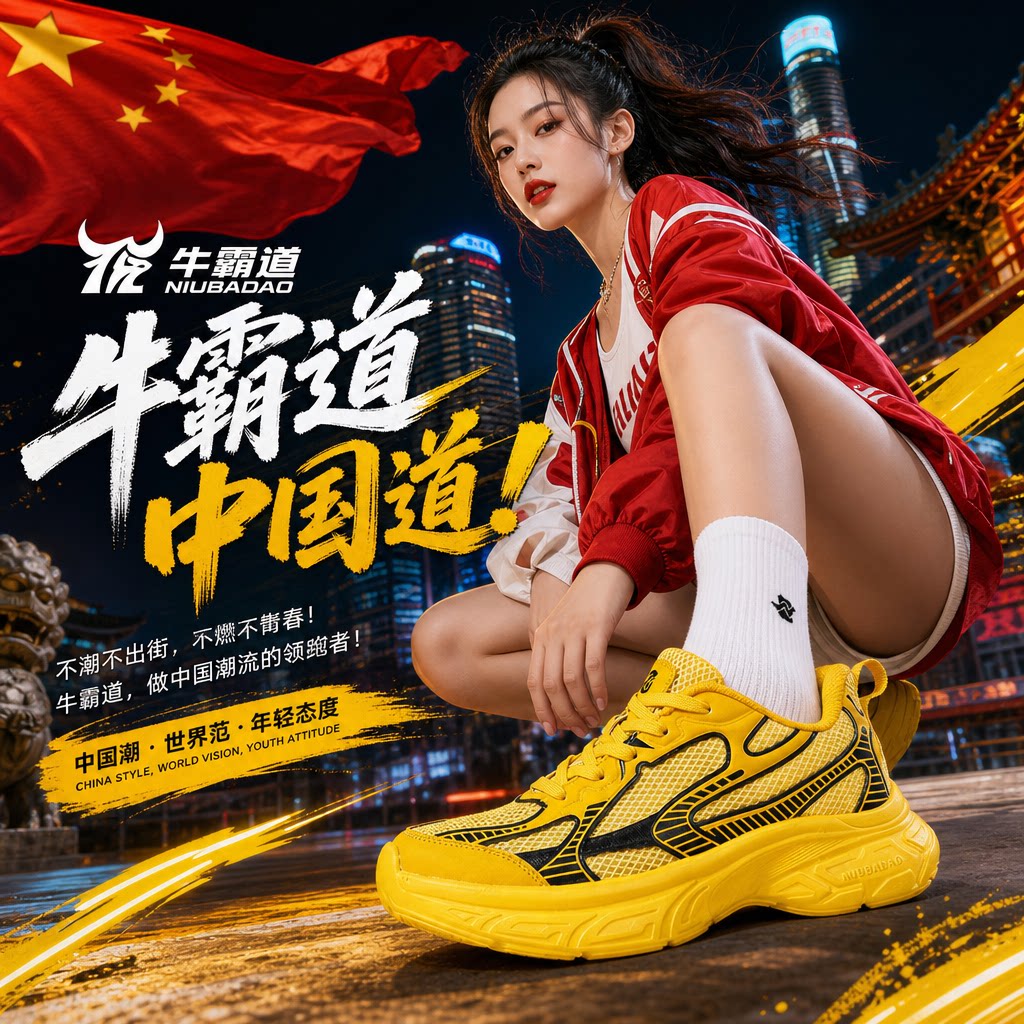 牛霸道秋季新款健身健步鞋一脚蹬快穿闪穿鞋跳舞鞋广场舞鞋260171