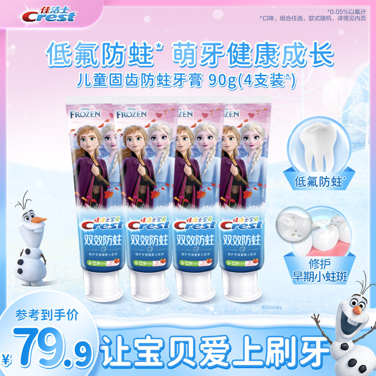 佳洁士防蛀虫儿童牙膏低氟专护小萌牙分龄换牙期乳牙期90g*4支装属于什么档次？