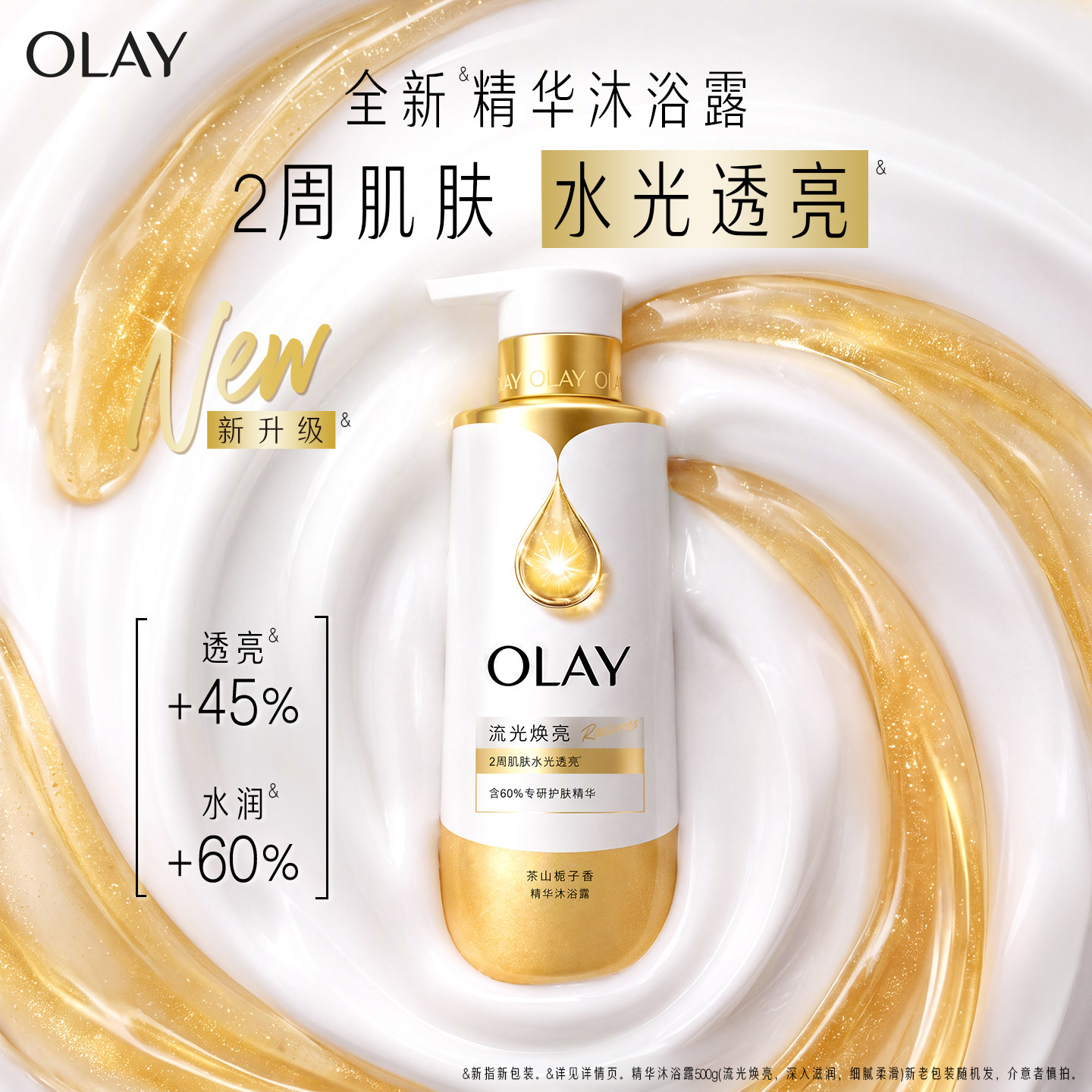 【新品上市】OLAY流金精华沐浴露男女士添加烟酰胺茶山栀子香氛图片