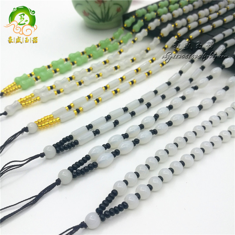 高档diy手工编织男女款翡翠项链