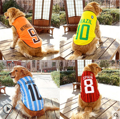 狗衣服中大型犬夏季薄款背心金毛萨摩耶拉布拉多哈士奇NBA足球衣