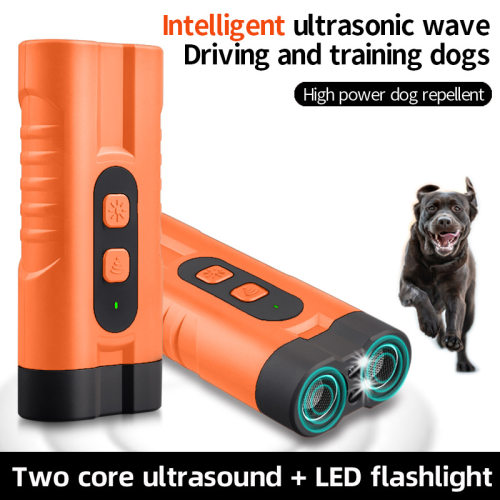 跨境新品超声波止吠器防狗叫充电款驱狗器led灯训狗器静音