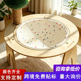 定制跨境太空舱猫窝垫子棉绳编织猫爬架保暖隔凉透气耐抓磨可水洗