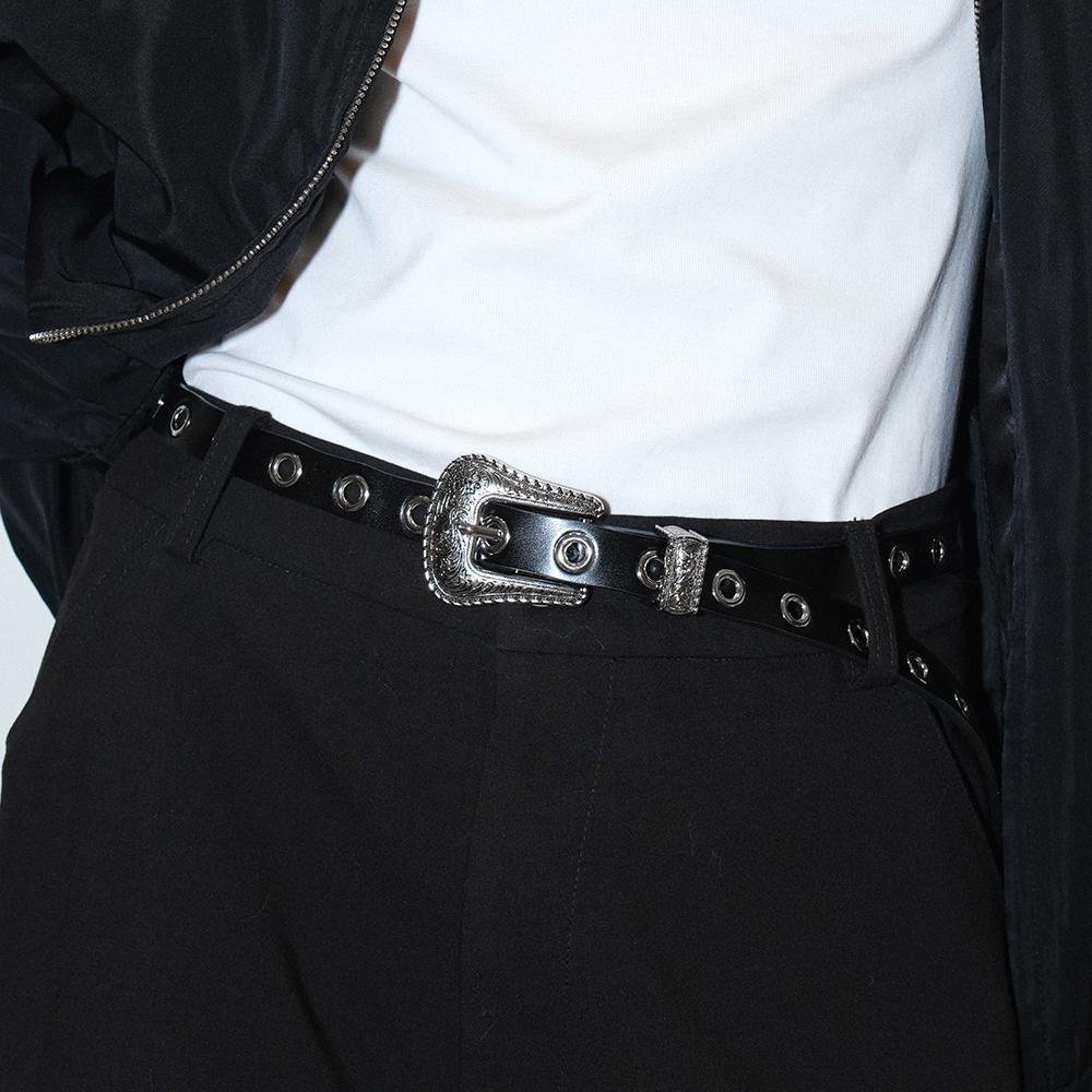 免打孔真皮男女气眼扣腰带