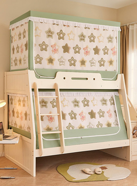 2024新款家用子母床上下铺蚊帐1.2上铺1.35下铺遮光蚊帐1.5书架款