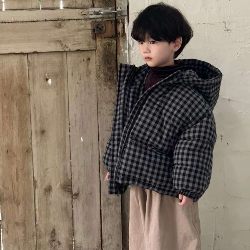 宝宝冬装加厚黑色棉服外套