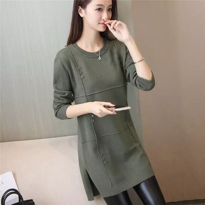 中长款圆领韩版宽松风大码打底衫