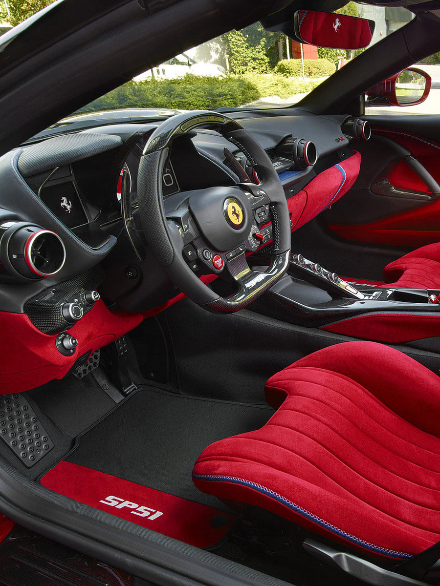 Шумахер подходит для накладок для ног из углеродного волокна Ferrari f8 296gts автомобильные накладки для ног из углеродного волокна 488 Rom Изображение 1