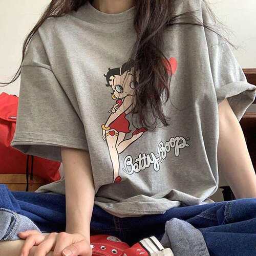 东大门女装夏季贝蒂印花短袖T恤