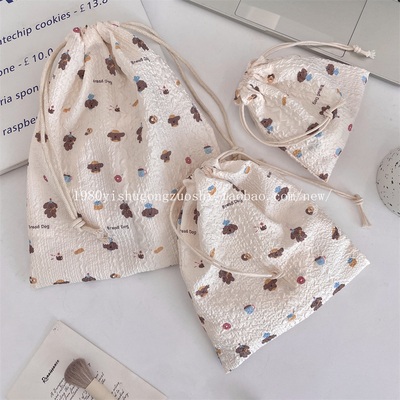 中号可爱卡通抽绳束口袋化妆品收纳袋口红化妆包便携洗漱用品收纳