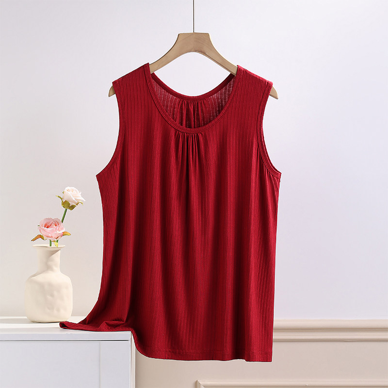 莫代尔料大码背心女士中老年妈妈装打底遮肚奶奶夏季外穿薄款吊带