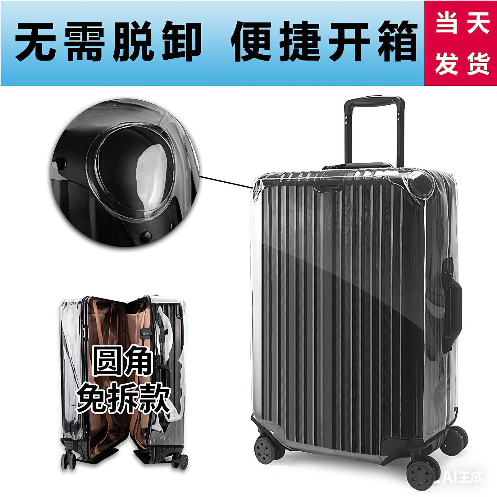 圆角加厚行李箱保护套防尘罩防水