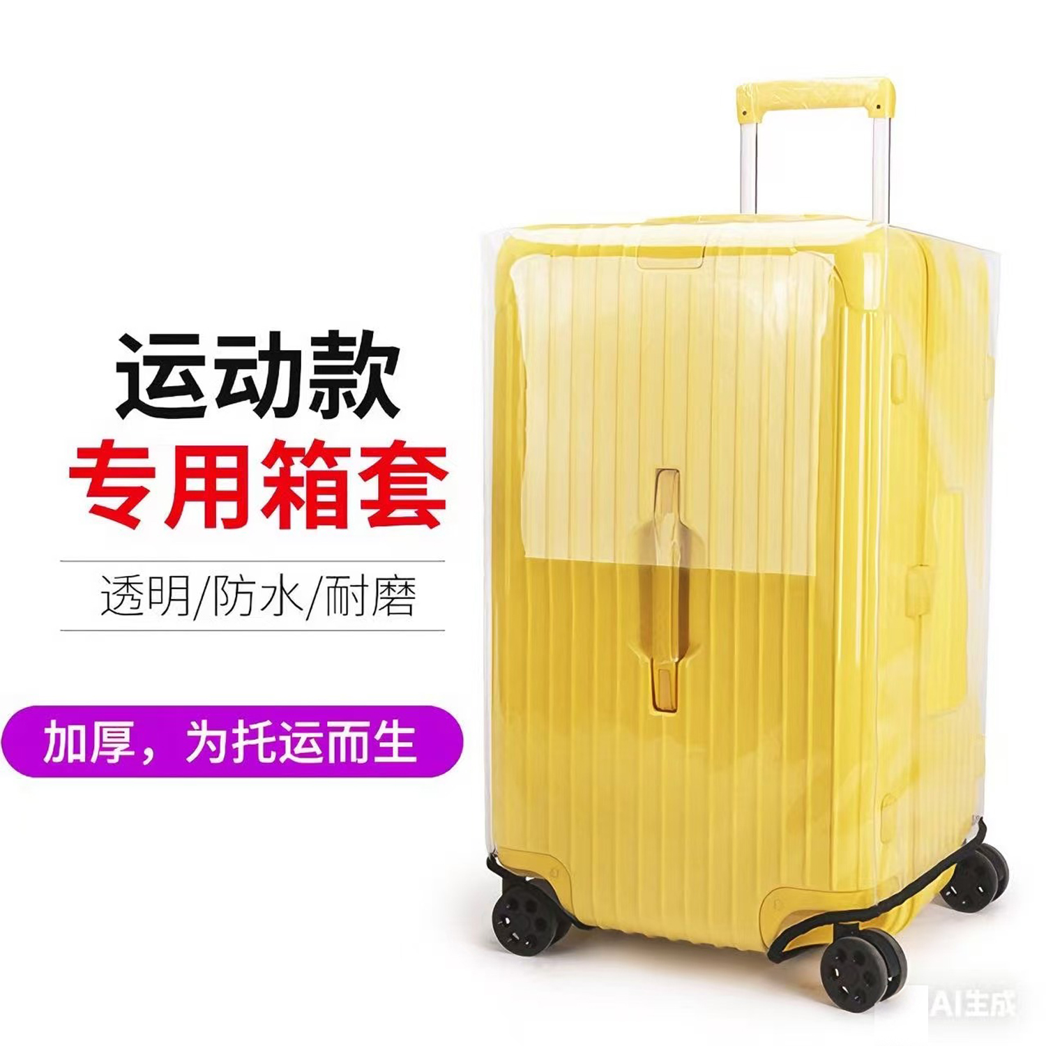 加厚37分方胖透明行李箱保护套