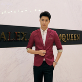 时尚韩版短袖西装男夏款男式七分袖西服男107-x03-p25，男装T恤，星座112C