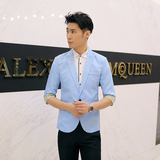 时尚韩版短袖西装男夏款男式七分袖西服男107-x03-p25，男装T恤，星座112C