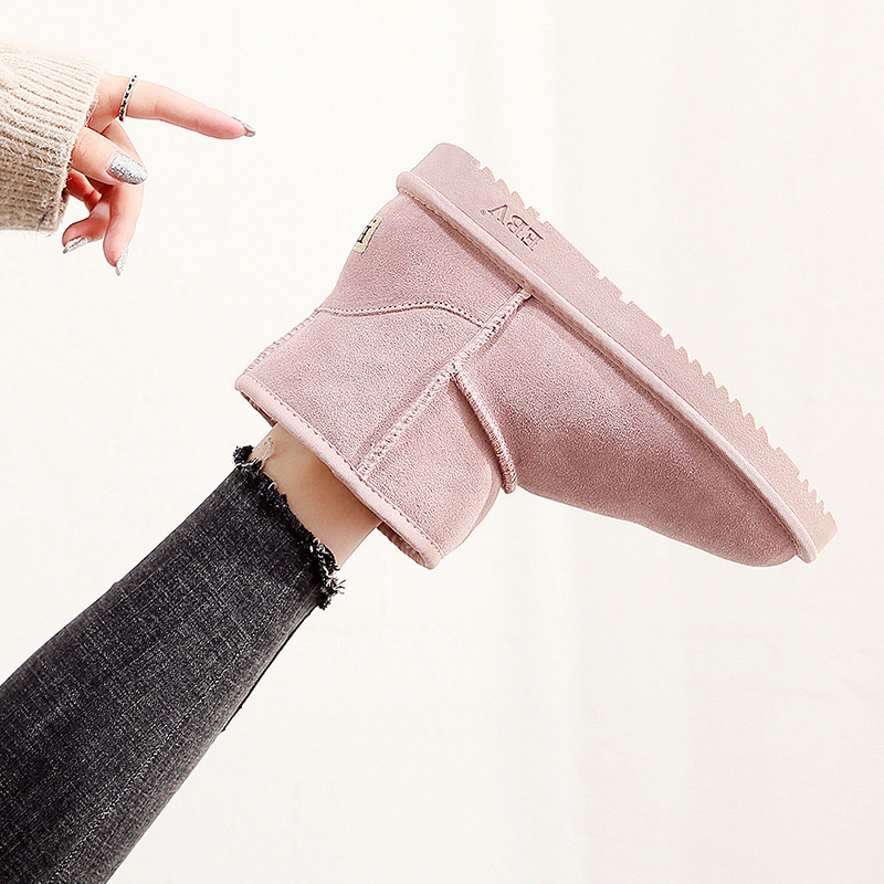 ebv25年新款牛皮平底雪地靴