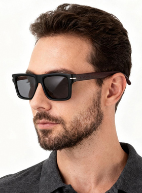 OiWood偏光镜片方形眼镜男士