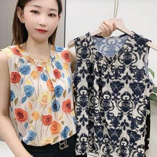 气质宽松百搭吊带小衫 冰丝夏季 打底洋气上衣时尚 背心新款 无袖