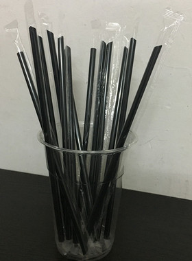 沙冰细吸管加长21CM奶茶果汁小吸管彩色黑色透明吸管一箱10000只