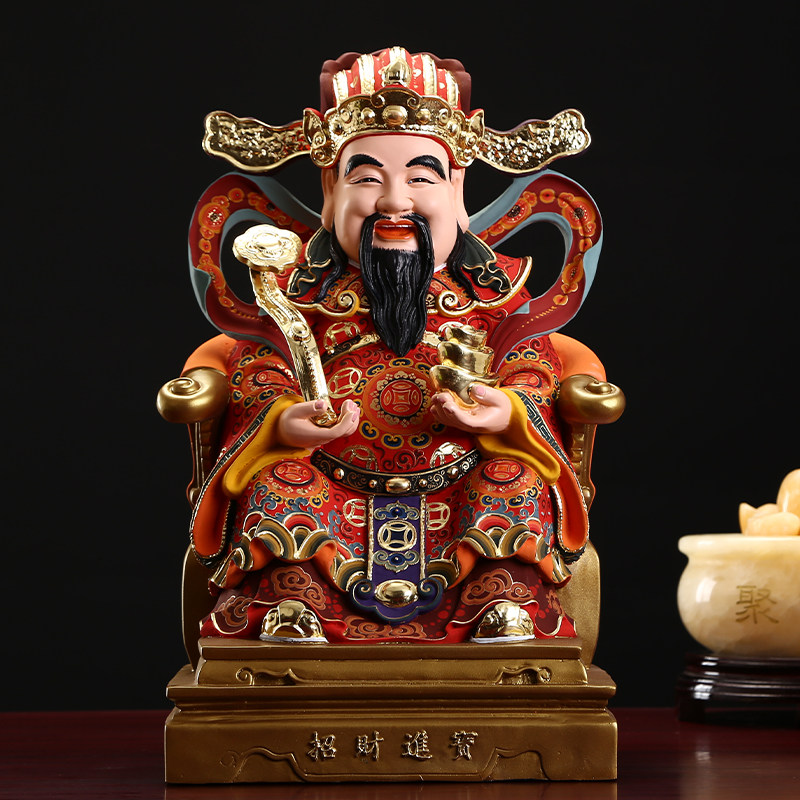 纯铜财神爷佛像做生意聚财摆件