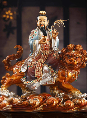 纯铜彩绘太乙真人救苦天尊神像