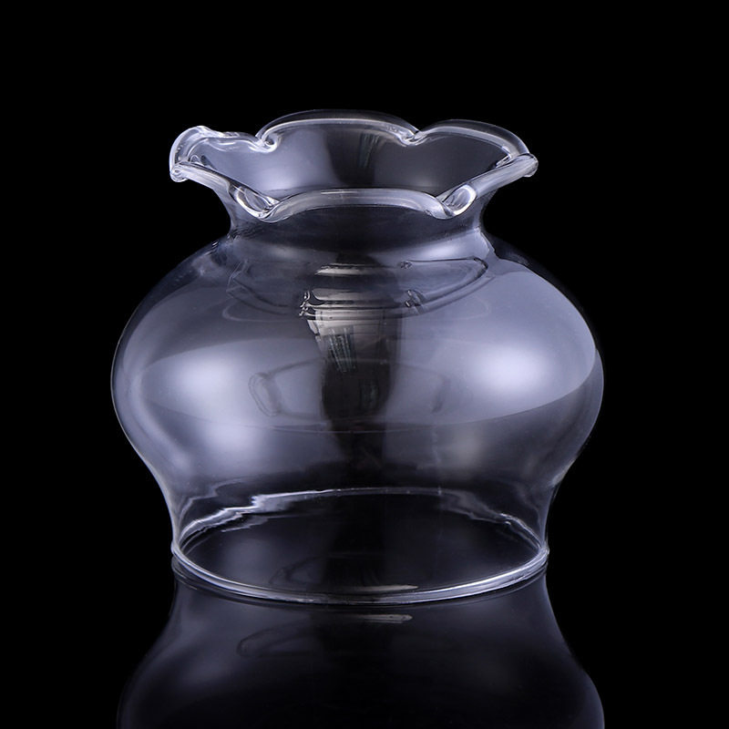 水晶玻璃酥油灯防风灯罩 老式莲花烛台灯座供佛油灯配件玻璃灯罩图片
