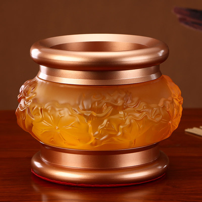 琉璃莲花香炉家用室内供奉用品