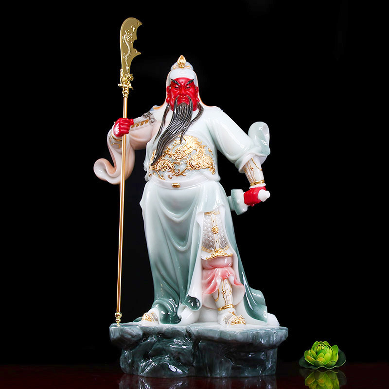 玉石摆件关二爷供奉镇宅武财神