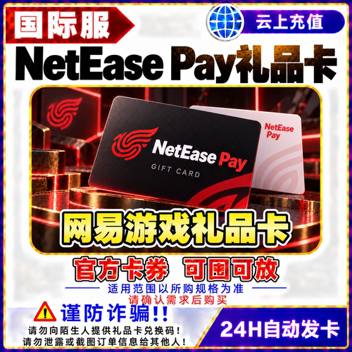 网易充值卡 Netease Pay礼品卡  国际服充值 美国 加拿大 俄罗斯
