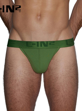 C-IN2丁字裤男精梳棉U凸舒适露臀性感低腰单丁裤男4022TY