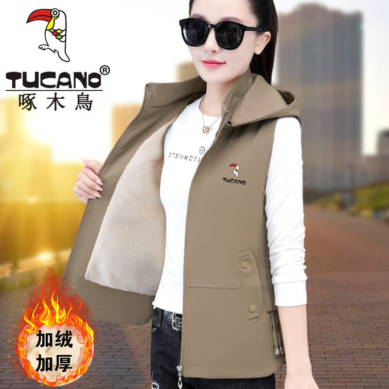 啄木鸟拉链韩版短款马甲