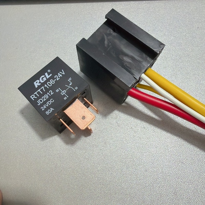 RTT7106-24V 农用车收割机货车客车大功率改装继电器24V 80A 4脚