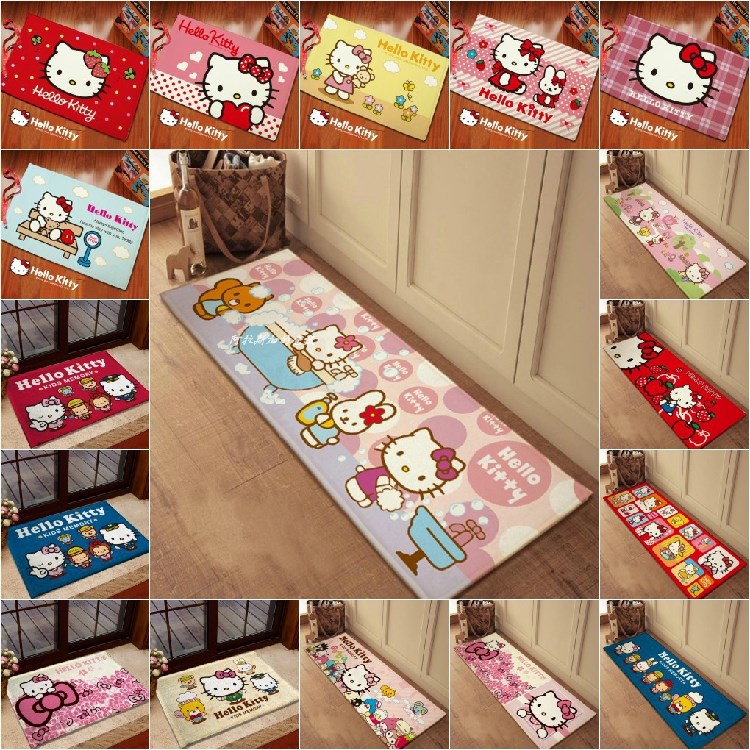卡通HelloKitty地毯可爱凯蒂猫珊瑚绒面床前飘窗防滑地垫脚踏垫在类目 居家布艺, 地垫中 - 来自Buy2taobao.com提供专业的淘宝代购服务