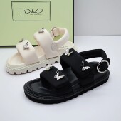 迪朵撤柜断码 百搭踩屎感金属蝴蝶女沙滩鞋 夏丝绸松糕厚底凉鞋 韩式