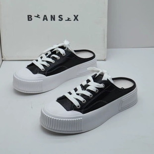 女夏季 便鞋 厚底外穿拖鞋 Biansix撤柜韩版 旅游半包真皮系带凉拖 式