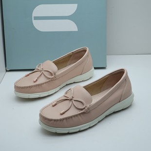 Comely康莉断码撤柜春厚底乐福鞋真皮休闲舒适一脚蹬蝴蝶结女单鞋