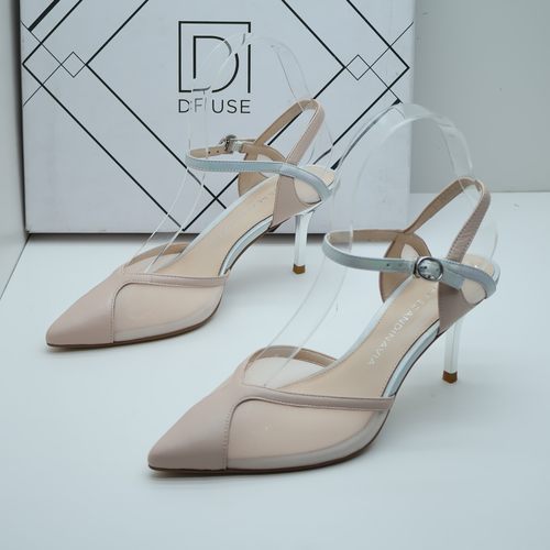 D:FUSE/迪芙斯撤柜夏季真皮包头甜美高跟百搭一字扣带时装凉鞋女